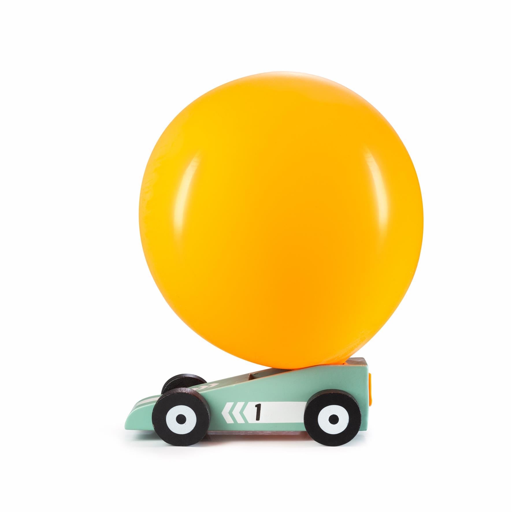 DONKEY - Holzauto mit Luftballon in mint
