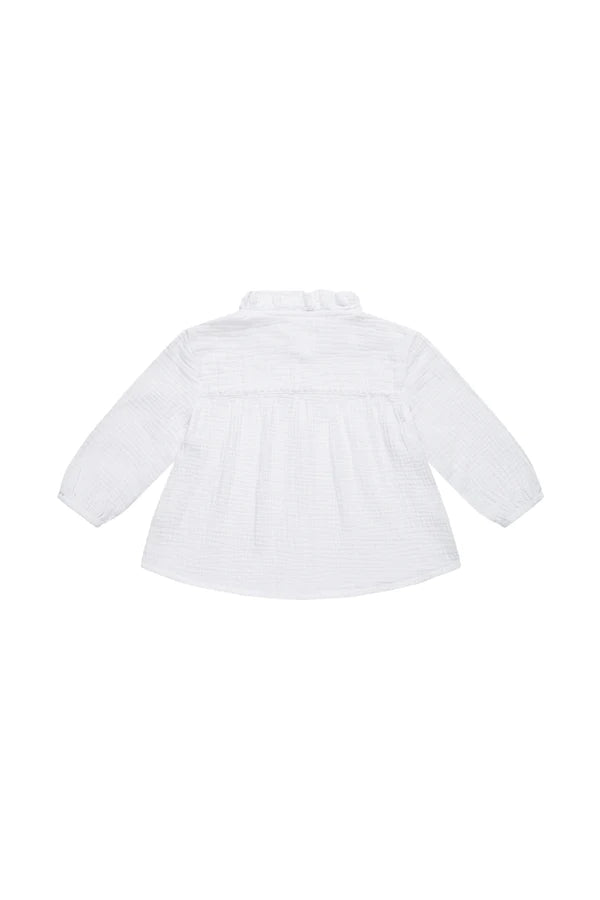 Leevje - Bluse oversized Musselin weiß - AURYN Shop