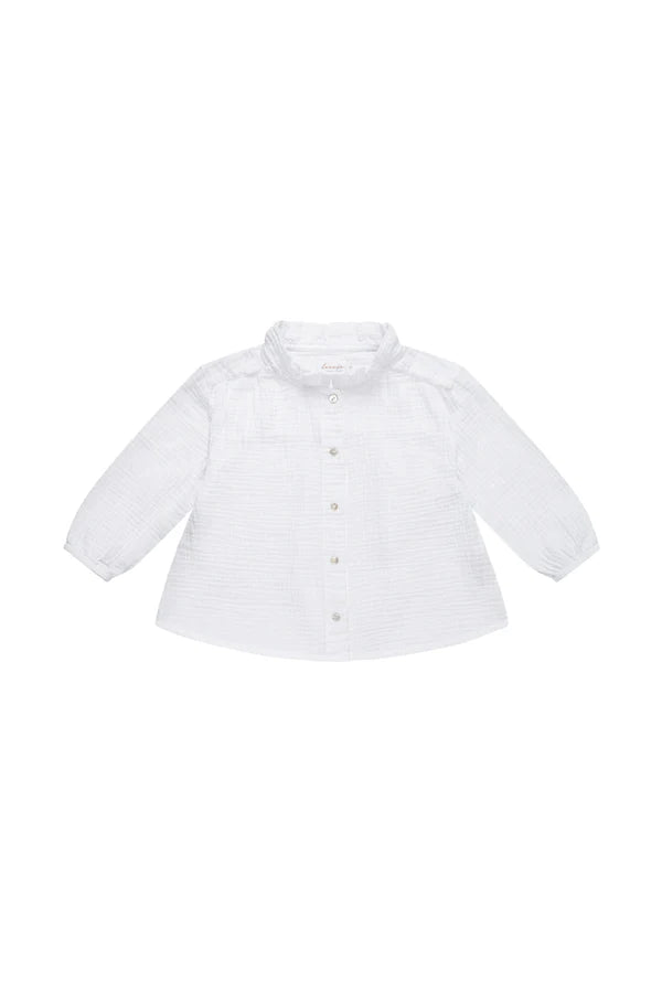 Leevje - Bluse oversized Musselin weiß - AURYN Shop