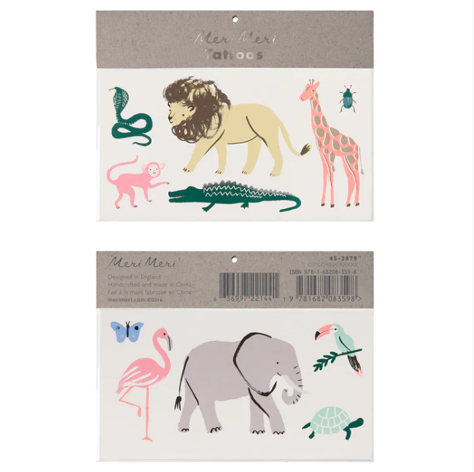 Diese sensationellen temporären Safari-Tattoos von Meri Meri sind perfekt, um Ihre Kinder wirklich wild aussehen zu lassen!
