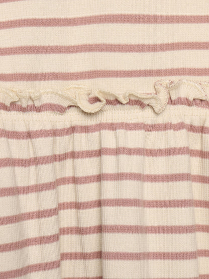 Minymo - Kinder Kleid gestreift, rosa-weiss