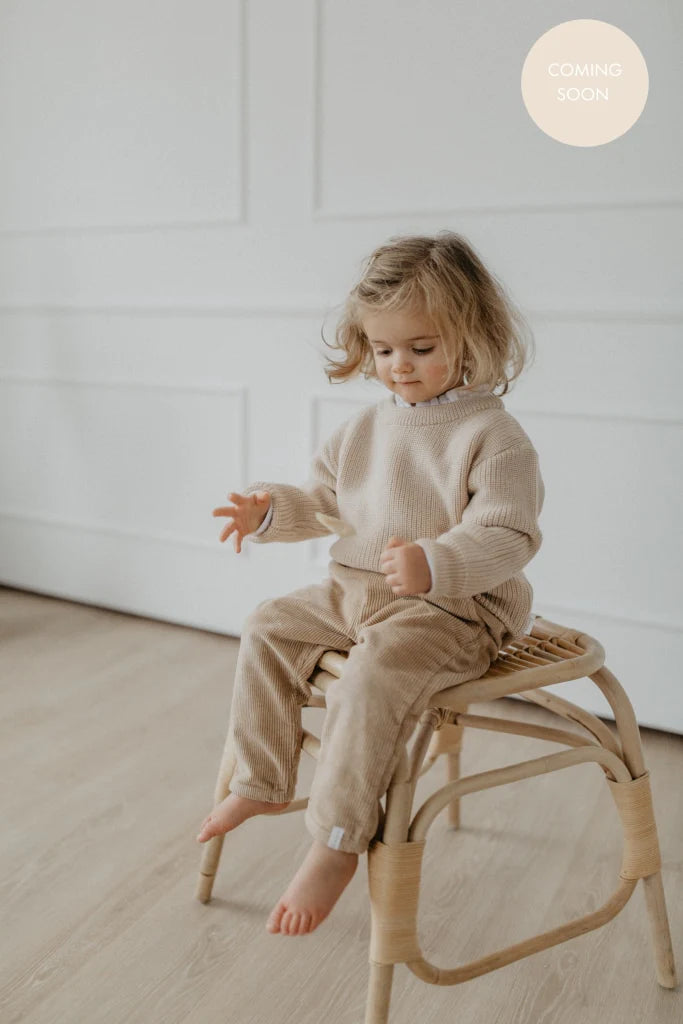 Leevje - Mini Me Kinder Pullover aus Merinowolle beige - AURYN Shop