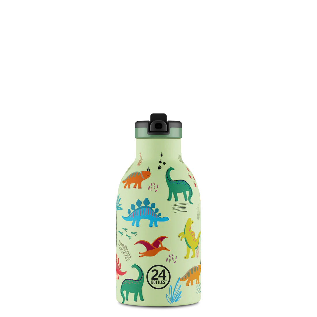 24 Bottles - Thermo Trinkflasche 330ml Dino grün