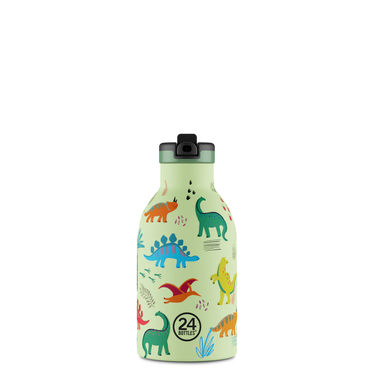 24 Bottles - Thermo Trinkflasche 330ml Dino grün