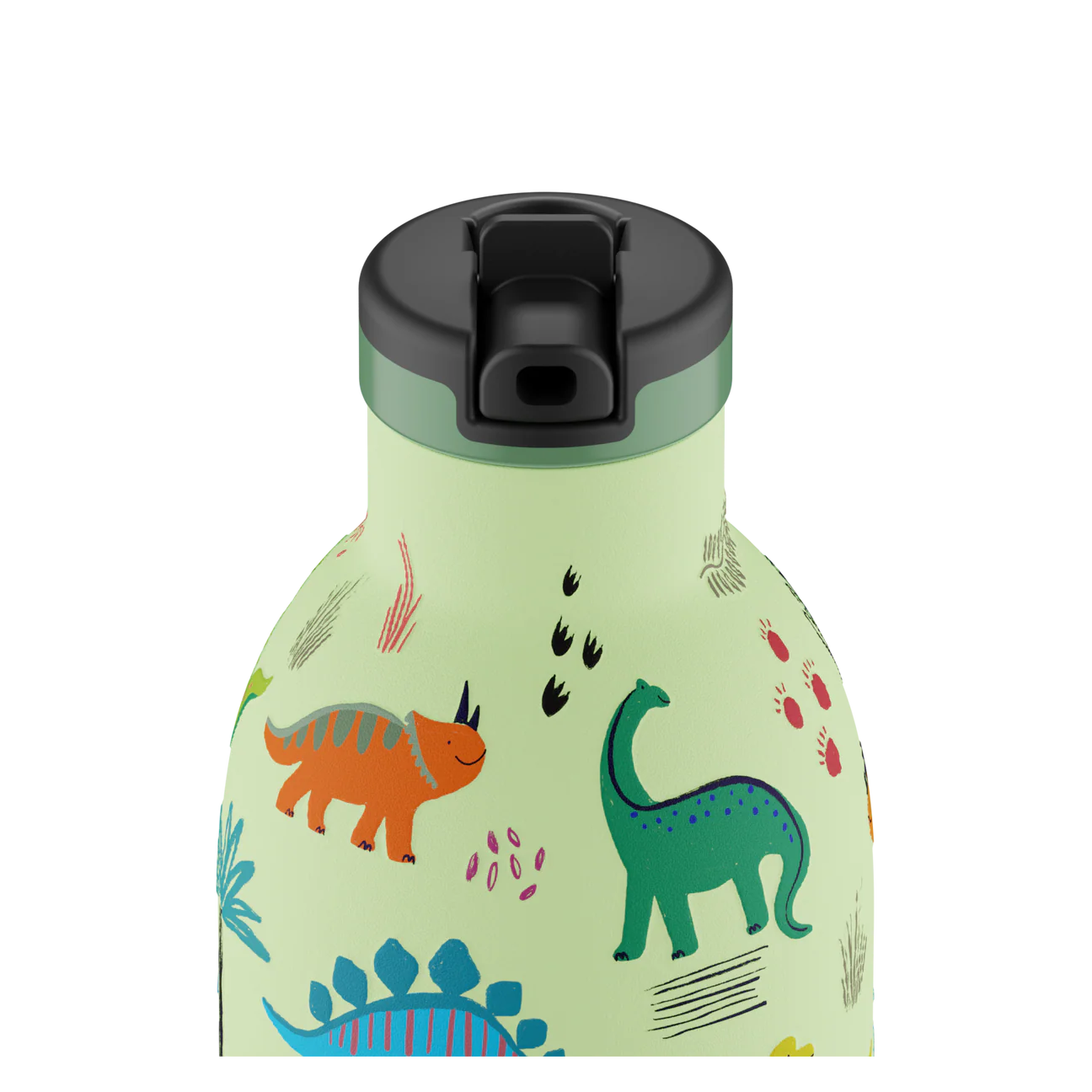 24 Bottles - Thermo Trinkflasche 330ml Dino grün