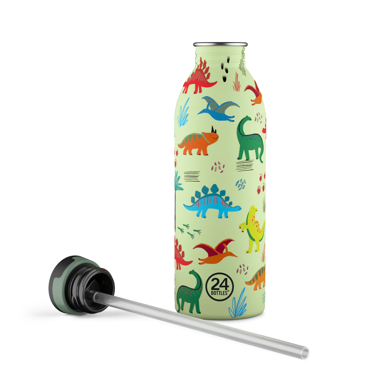 24 Bottles - Trinkflasche 500ml Dino grün