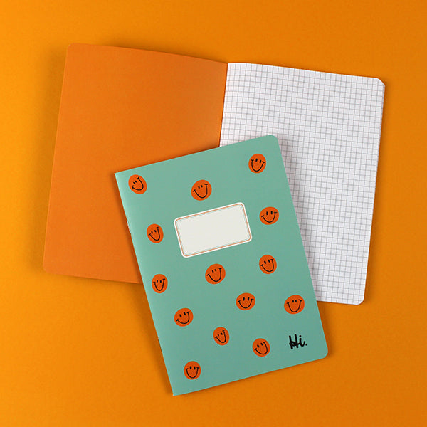 Ava &amp; Yves - Notizheft smile, mint-orange