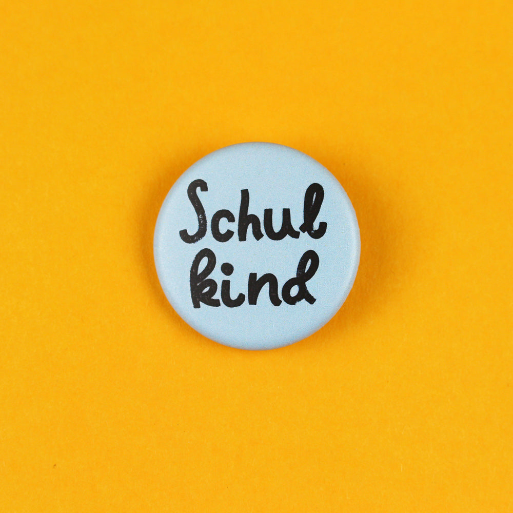 Ava &amp; Yves - Kinder Button "Schulkind", hellblau