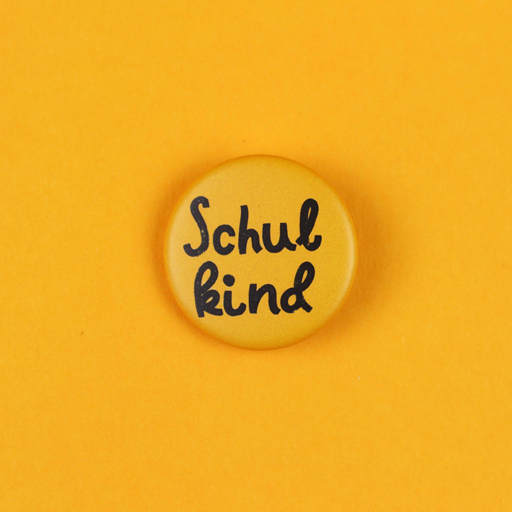 Ava &amp; Yves - Kinder Button "Schulkind", orange