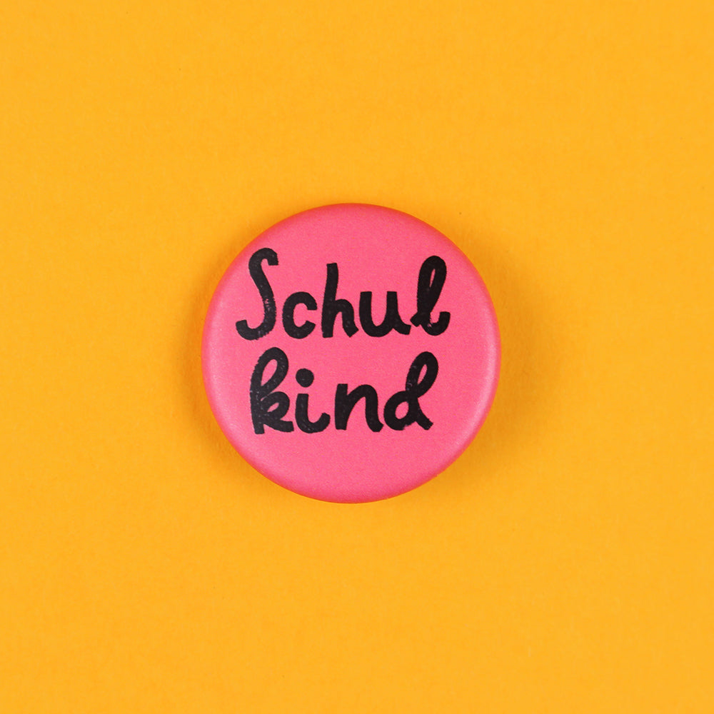 Ava &amp; Yves - Kinder Button "Schulkind", pink