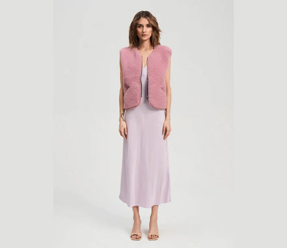 Alwero - Kuschelige Damen Wollweste POS pink