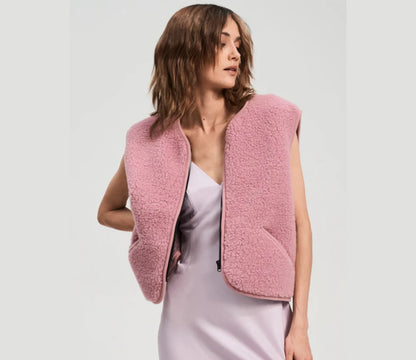 Alwero - Kuschelige Damen Wollweste POS pink