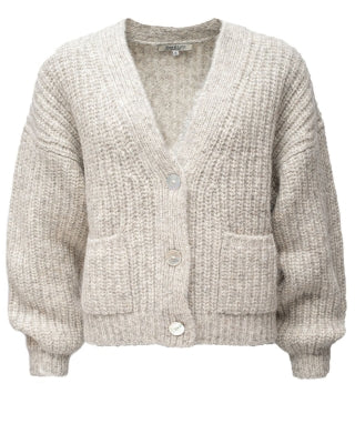 Alma &amp; Lovis - Strickjacke Alpaka/ Baumwolle hellgrau
