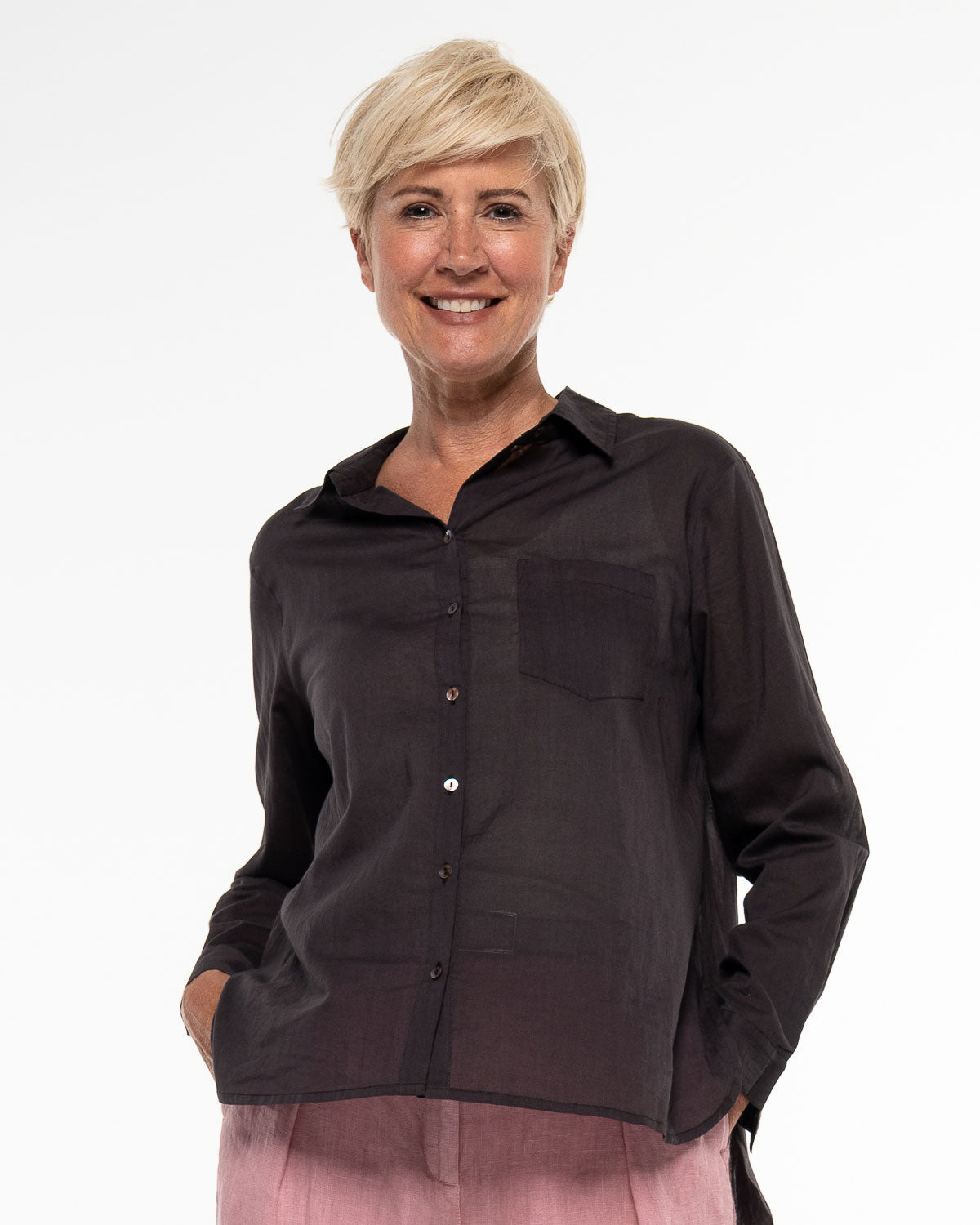 Alma &amp; Lovis - Hemdbluse Bio-Baumwolle braun