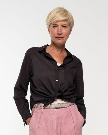 Alma &amp; Lovis - Hemdbluse Bio-Baumwolle braun