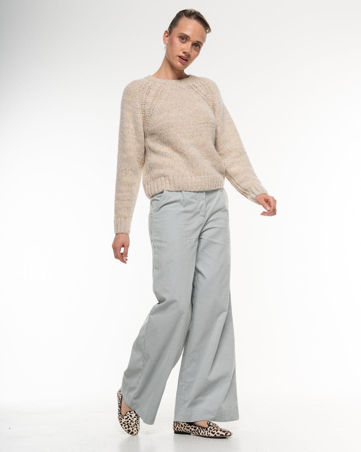 Alma &amp; Lovis - Damen Strickpullover mit Wolle Beige
