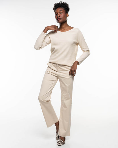 Alma &amp; Lovis - Chino mit geradem Bein aus Bio-Baumwolle creme