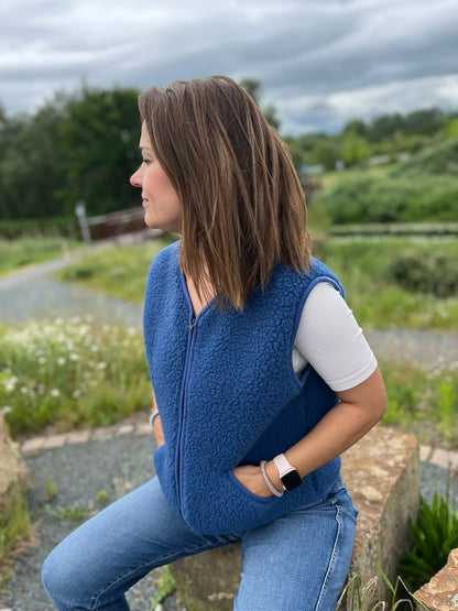 Alwero - Kuschelige Damen Wollweste POS blau