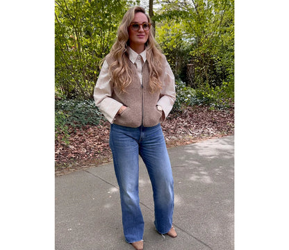 Alwero - Kuschelige Damen Wollweste POS camel