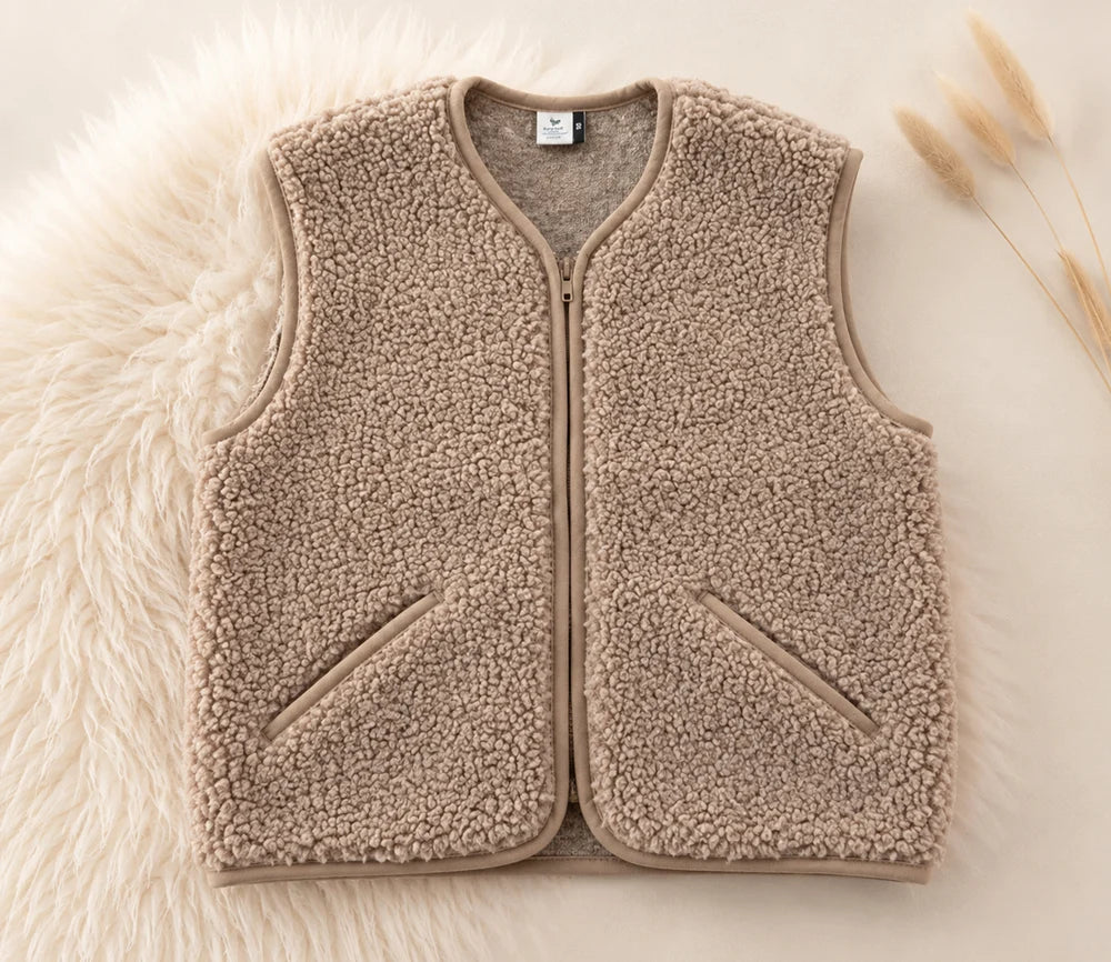 Alwero - Kuschelige Damen Wollweste POS camel