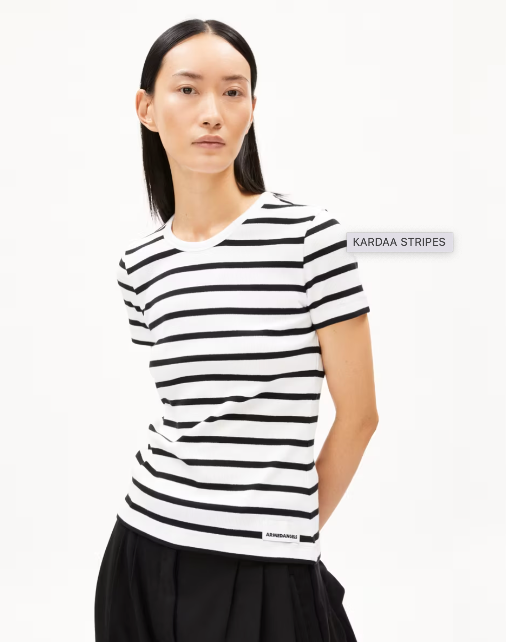 Armedangels - T-Shirt KARDAA weiss schwarz gestreift