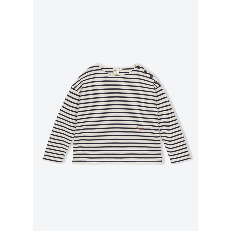 Arsène et les Pipelettes - Damen Langarmshirt dunkelblau-weiß gestreift