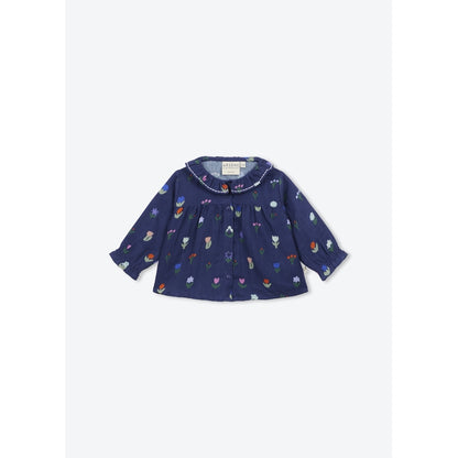 Arsène et les Pipelettes - Baby Bluse Blumenprint blau Baumwolle (Bio)