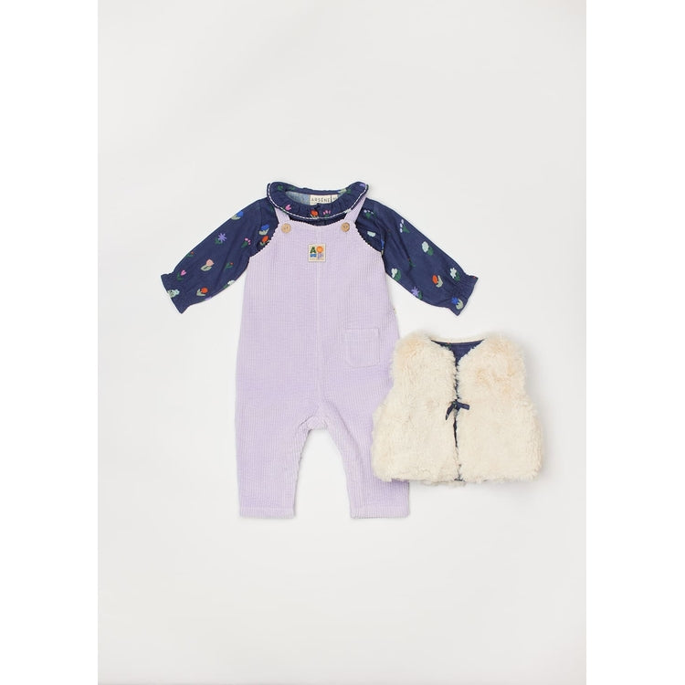 Arsène et les Pipelettes - Baby Bluse Blumenprint blau Baumwolle (Bio)