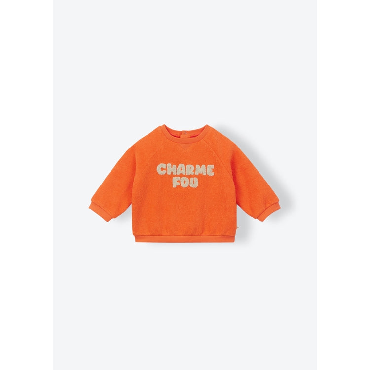 Arsène et les Pipelettes - Baby Sweatshirt Charme Fou orange