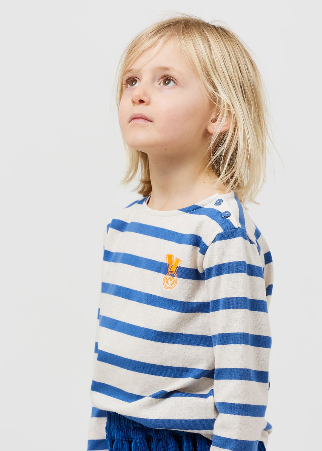Arsène et les Pipelettes - Kinder Langarmshirt blau gestreift für Mädchen &amp; Jungen