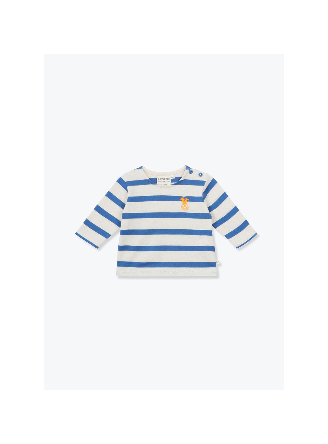 Arsène et les Pipelettes - Baby Langarmshirt blau gestreift