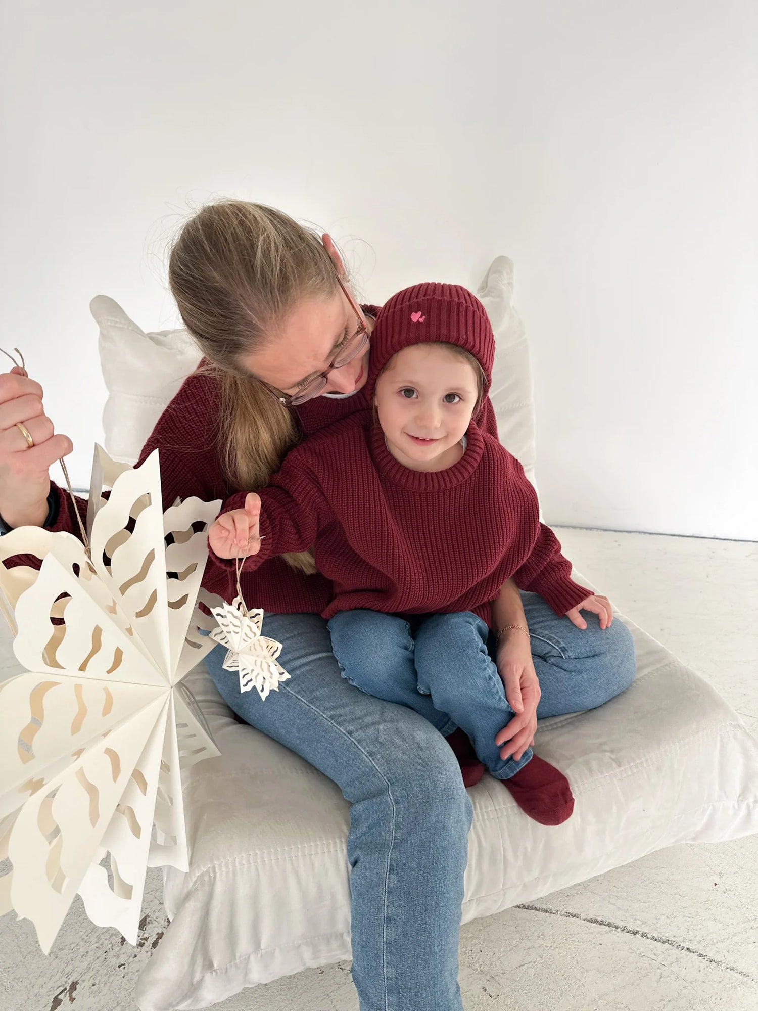 Atelier Rive - Kinder Chunky Knit Pullover bordeaux