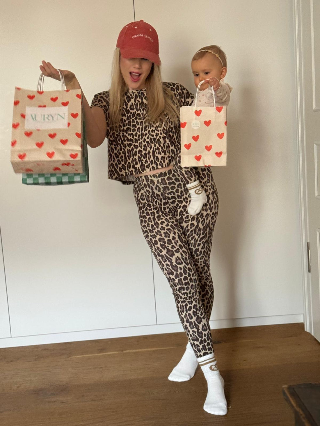 AURYN - Damen Bambus Leggings leoprint MINI & ME