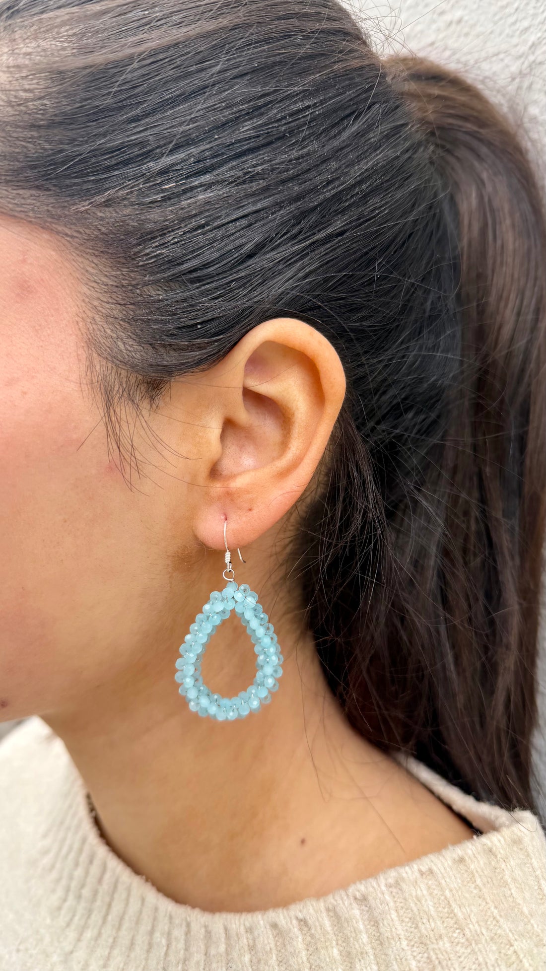 AURYN - türkis/ silber handgefertigte Ohrringe oval