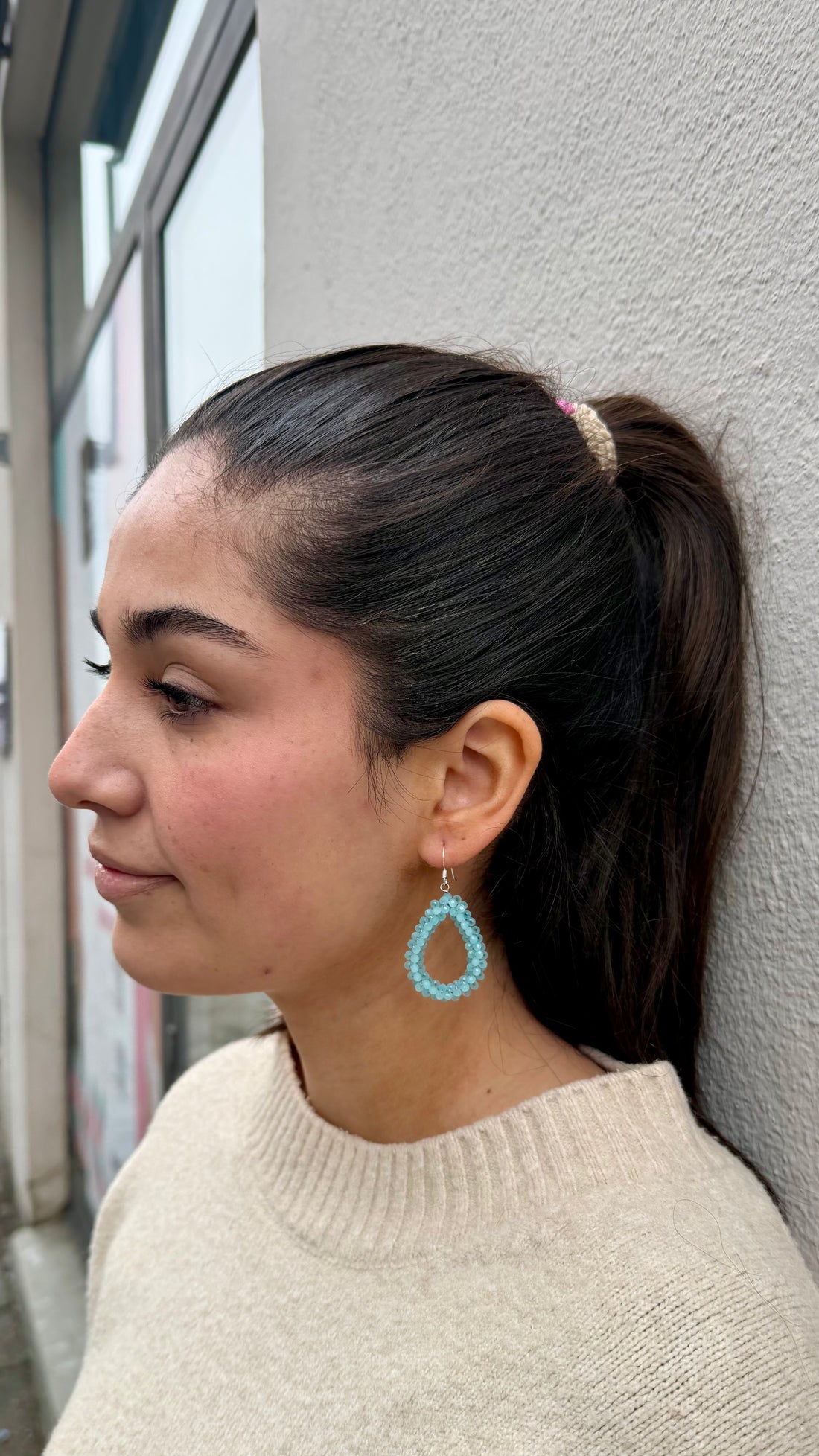 AURYN - türkis/ silber handgefertigte Ohrringe oval