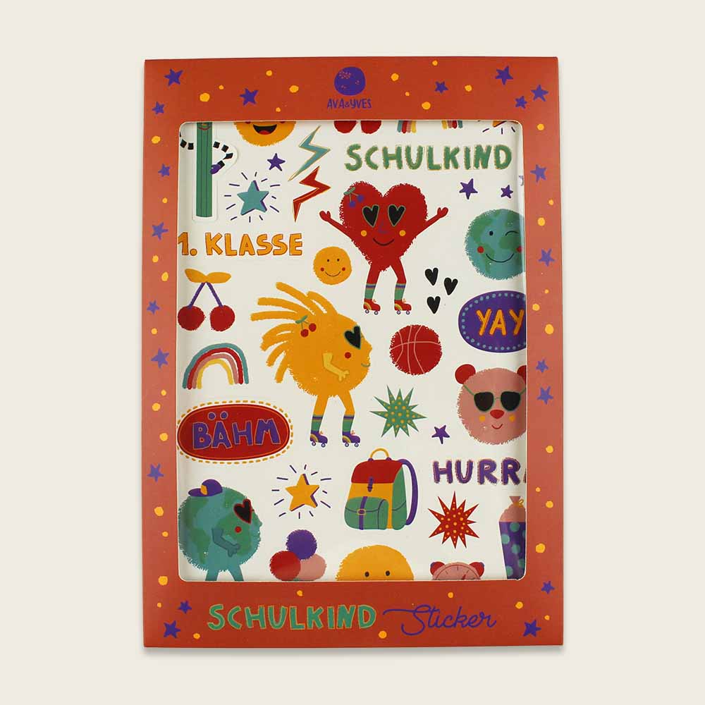 Ava & Yves - Klebe-Sticker Einschulung Sunny and Friends