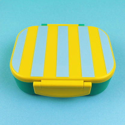 Ava &amp; Yves - Lunchbox Streifen gelb-blau-grün