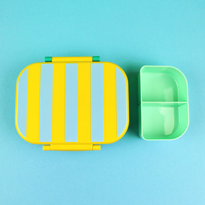 Ava &amp; Yves - Lunchbox Streifen gelb-blau-grün