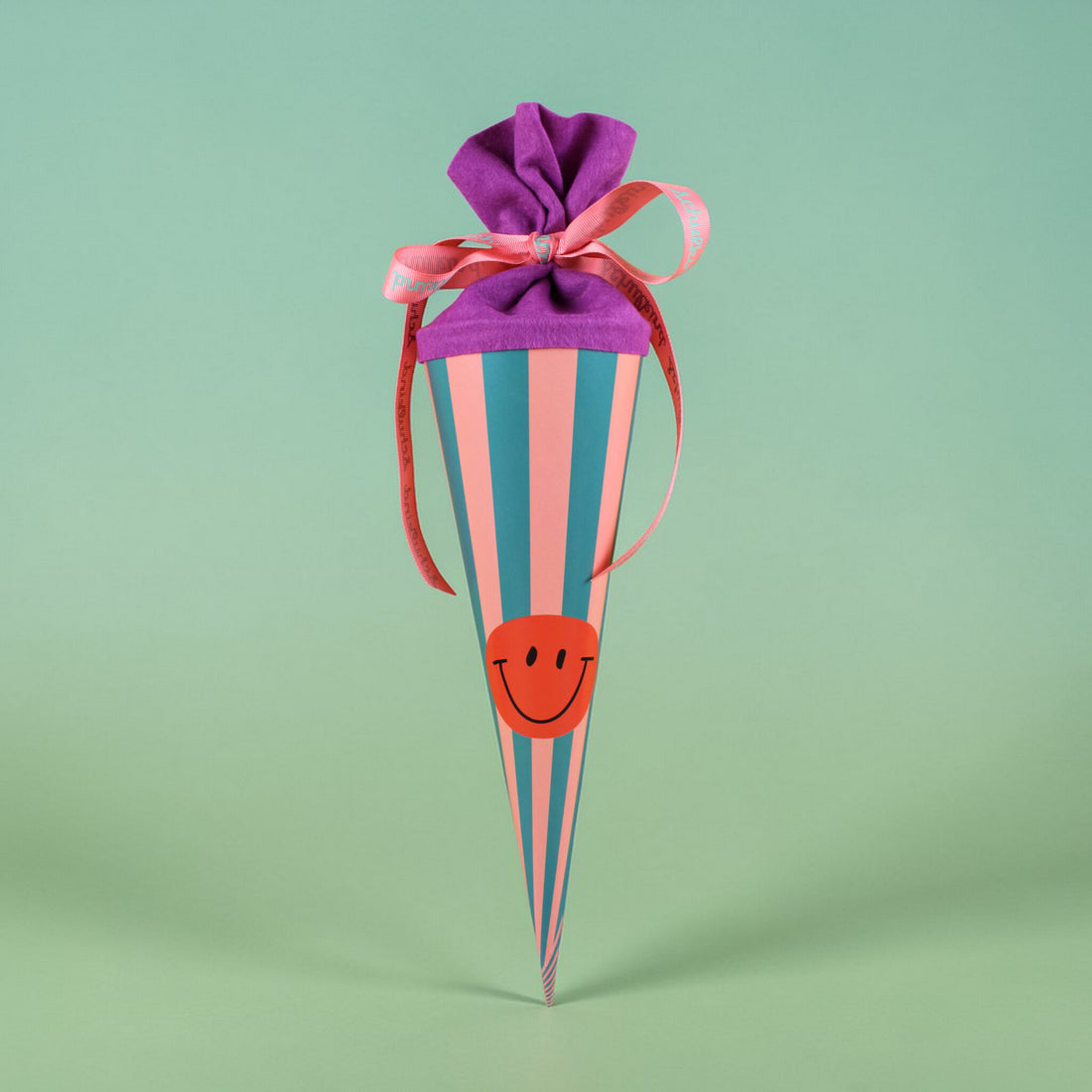Ava &amp; Yves - Kleine Schultüte 35cm, Streifen grün/rosa