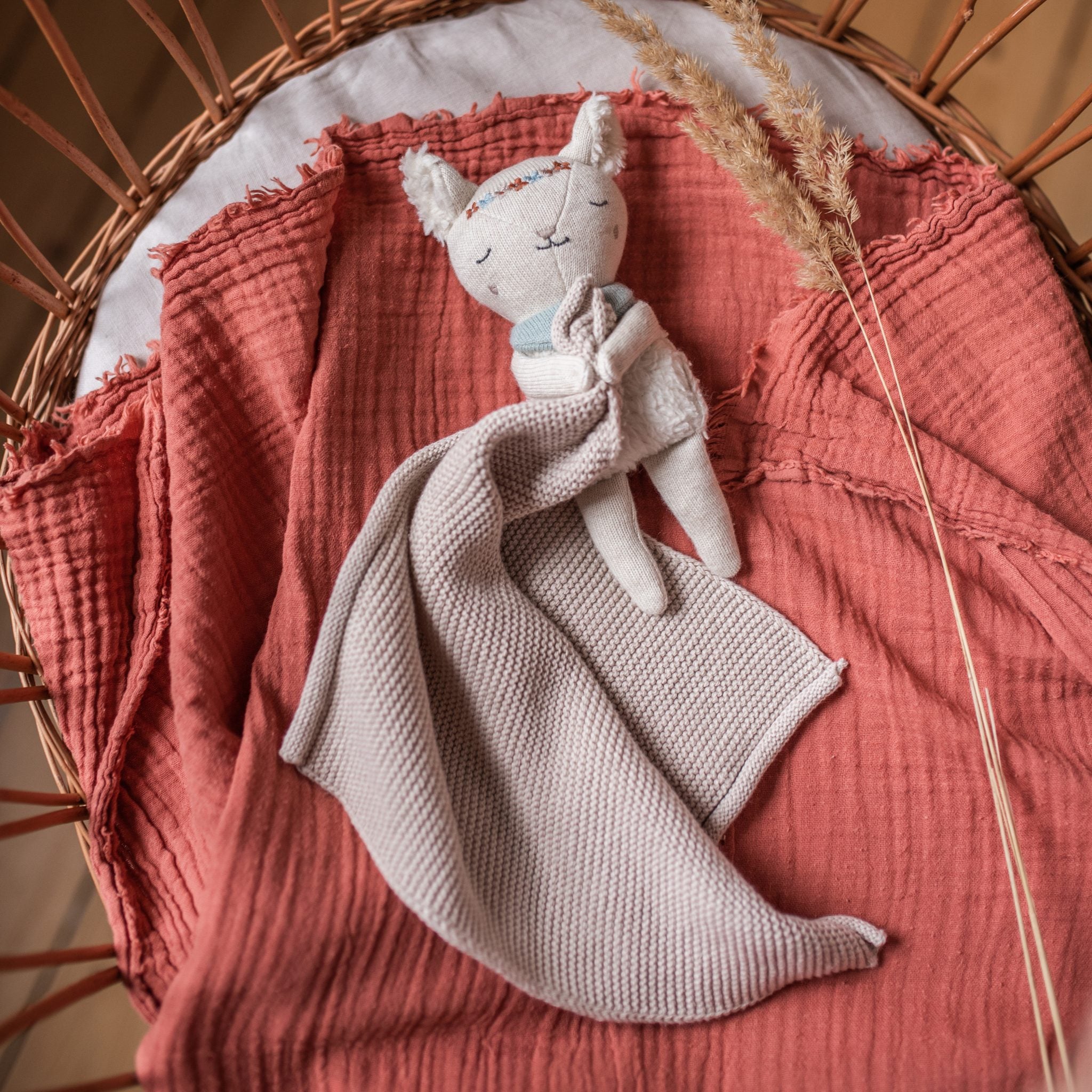 Ava &amp; Yves - Kuscheltuch mit Lamm Bio-Baumwolle