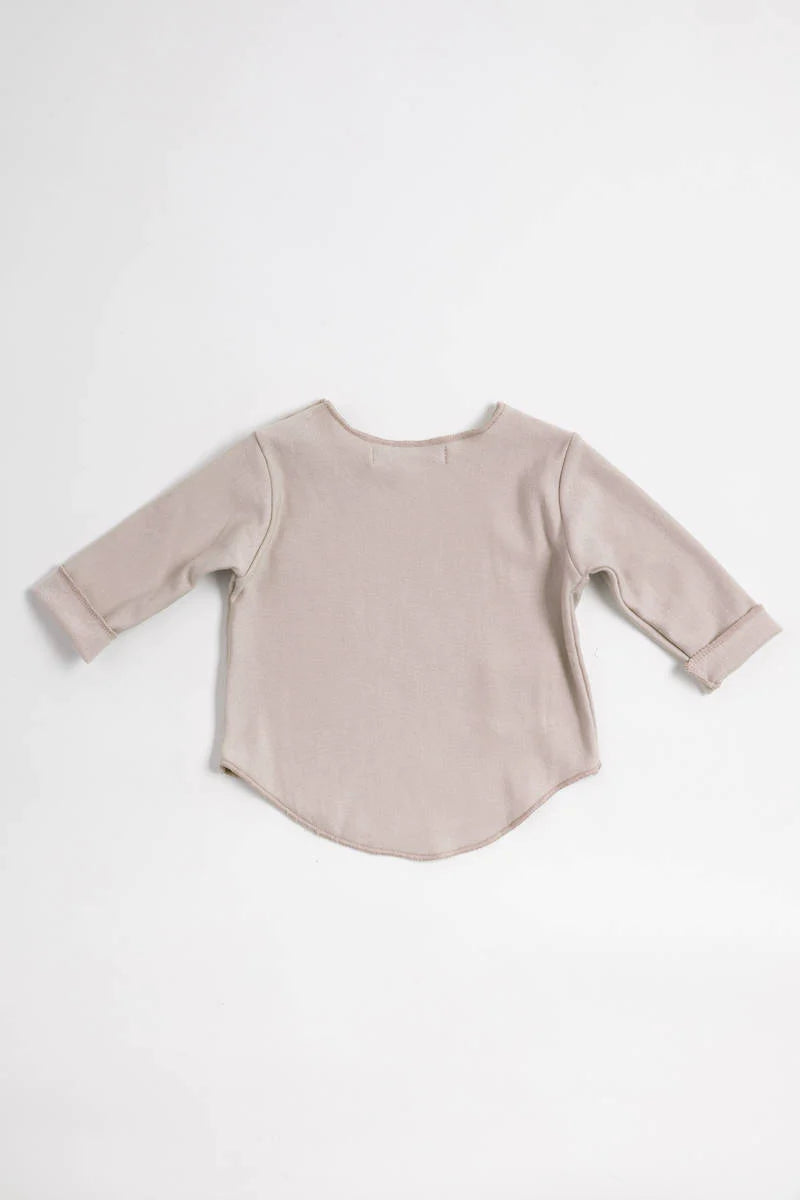 Bamboom -  Babyshirt aus Biobambus beige mit natürlichem UV Schutz, produziert in Italien