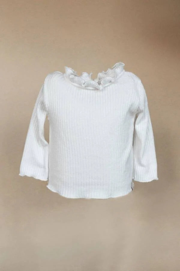 Bamboom - Baby langarm Shirt mit Kragen weiß