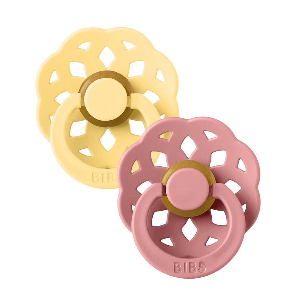 Bibs - Baby Schnuller Naturlatex gelb & rosa - Boheme