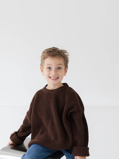 Atelier Rive - Baby Chunky Knit Pullover dunkelbraun