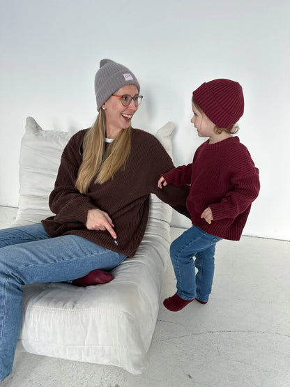 Atelier Rive - Baby Chunky Knit Pullover bordeaux