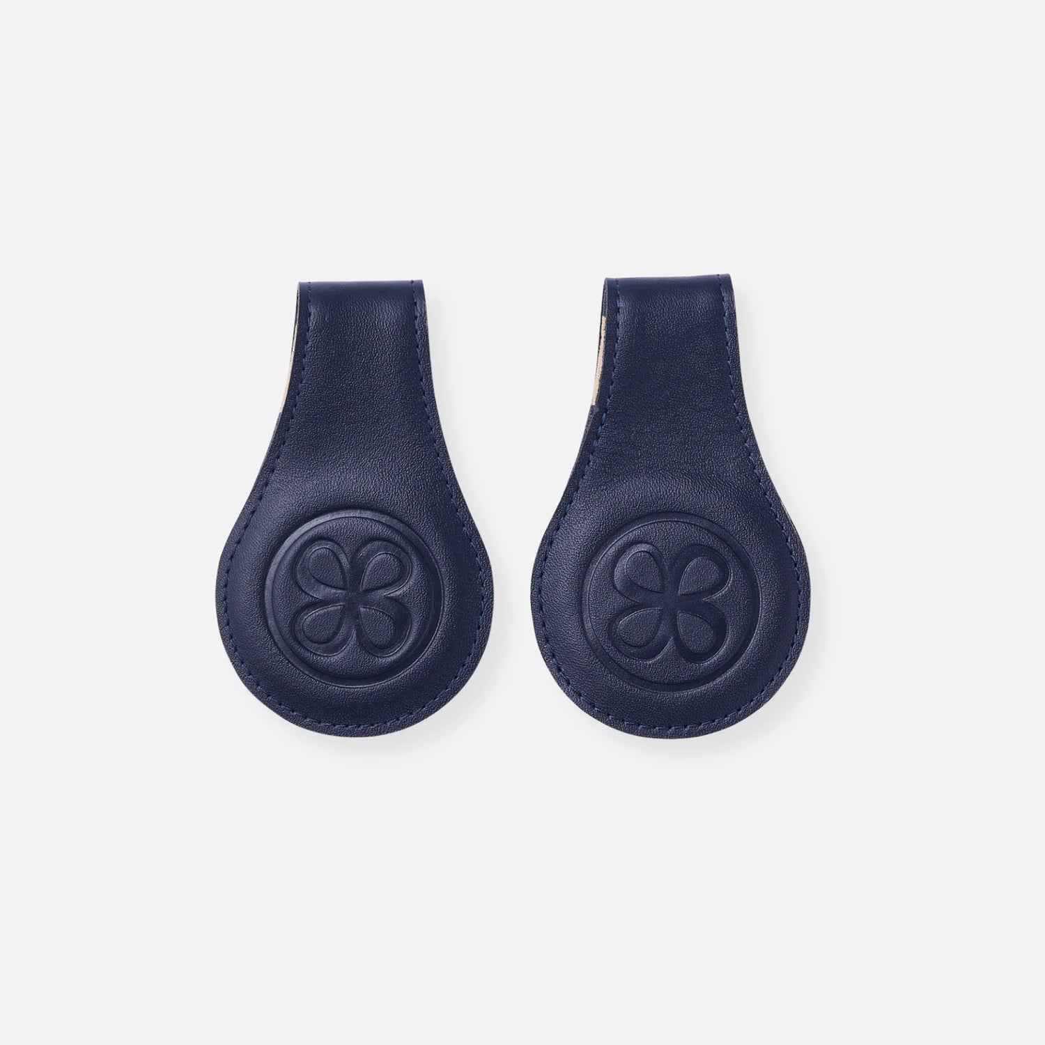 Cloby - Wendbare Leder Magnetclips blau/ Streifen