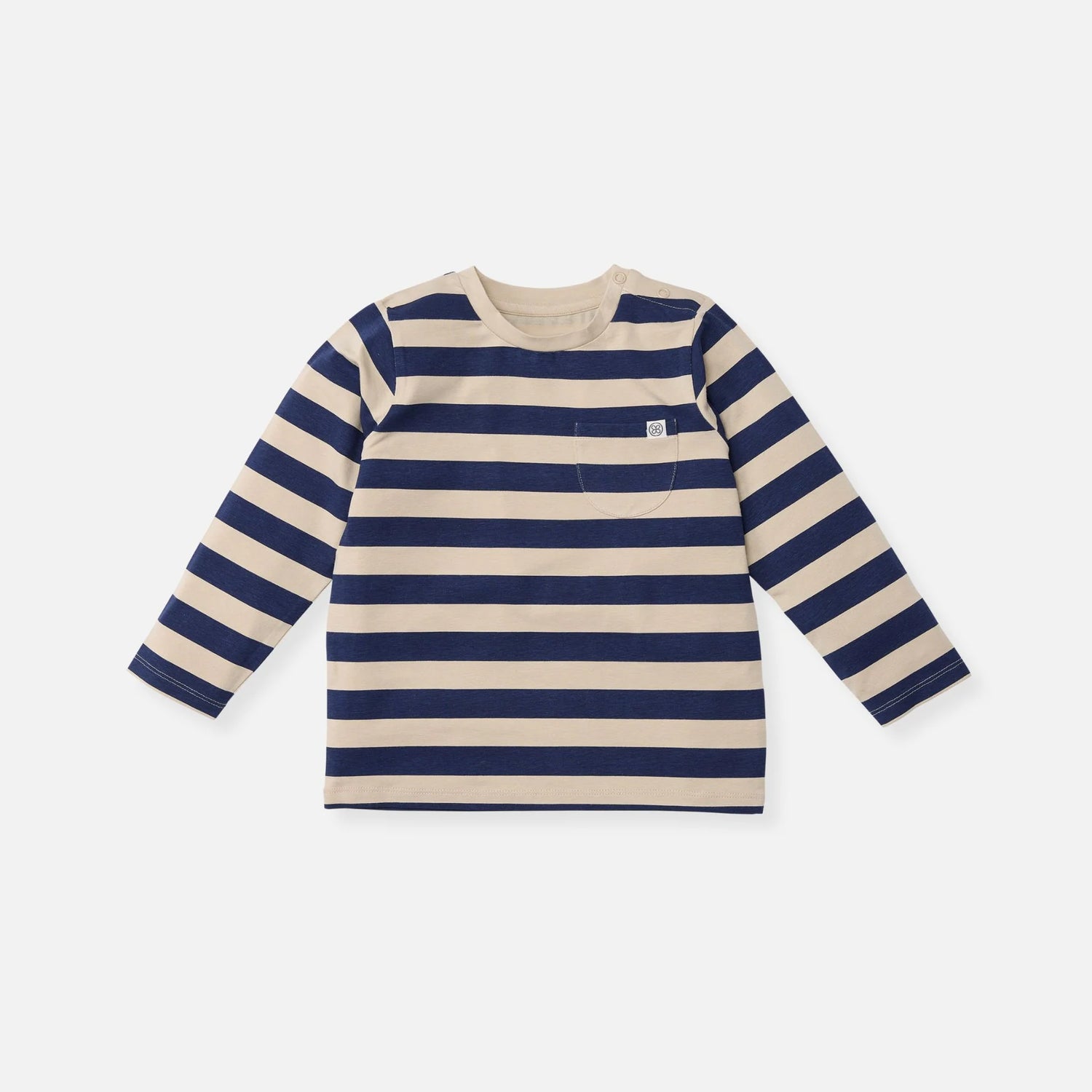 Cloby - Baby Langarmshirt UPF 50 blau beige gestreift