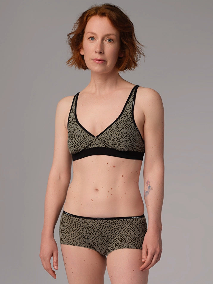 Comazo earth - Soft BH olive/ schwarz - GOTS zertifiziert
