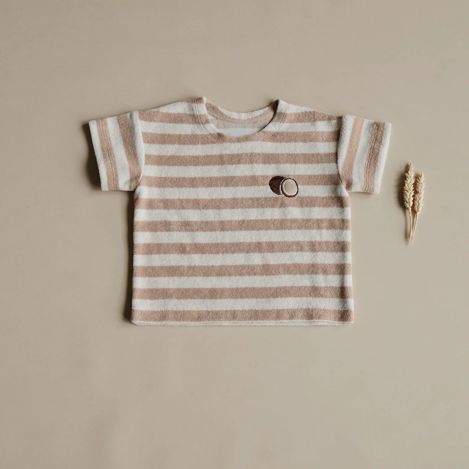 Cosy Roots - Baby T-Shirt „Terry“ braun-weiß gestreift