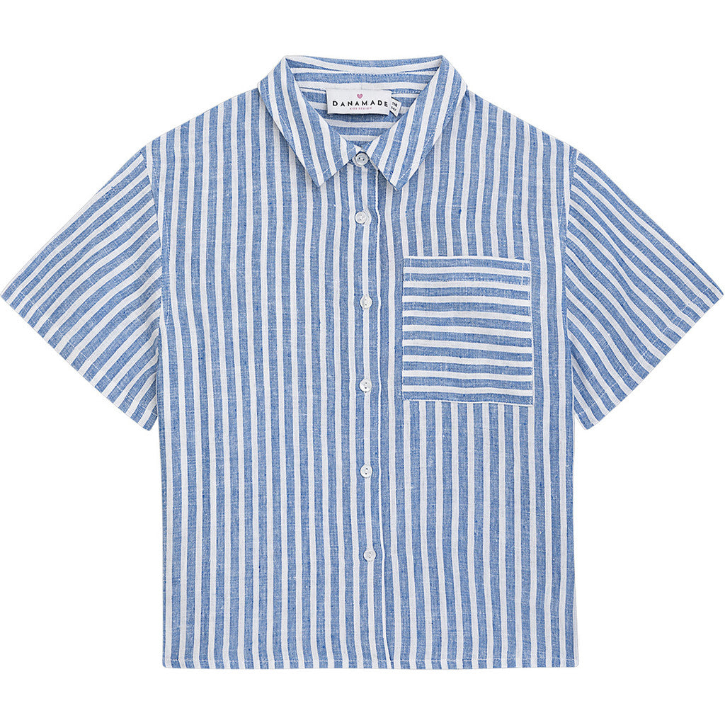 Danamade - Damen Leinenbluse "Dnoa" blau weiß MINI &amp; ME